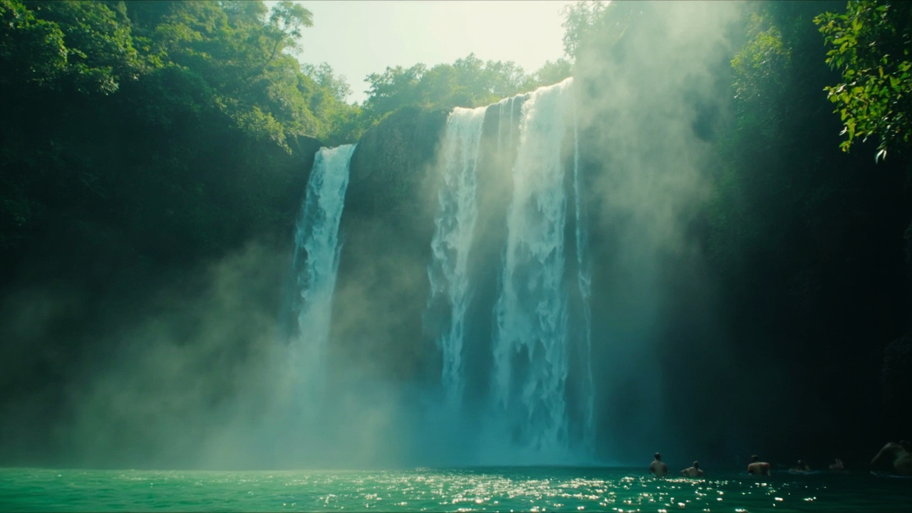 Erawan Falls turquoise waterfall tiers in Kanchanaburi
